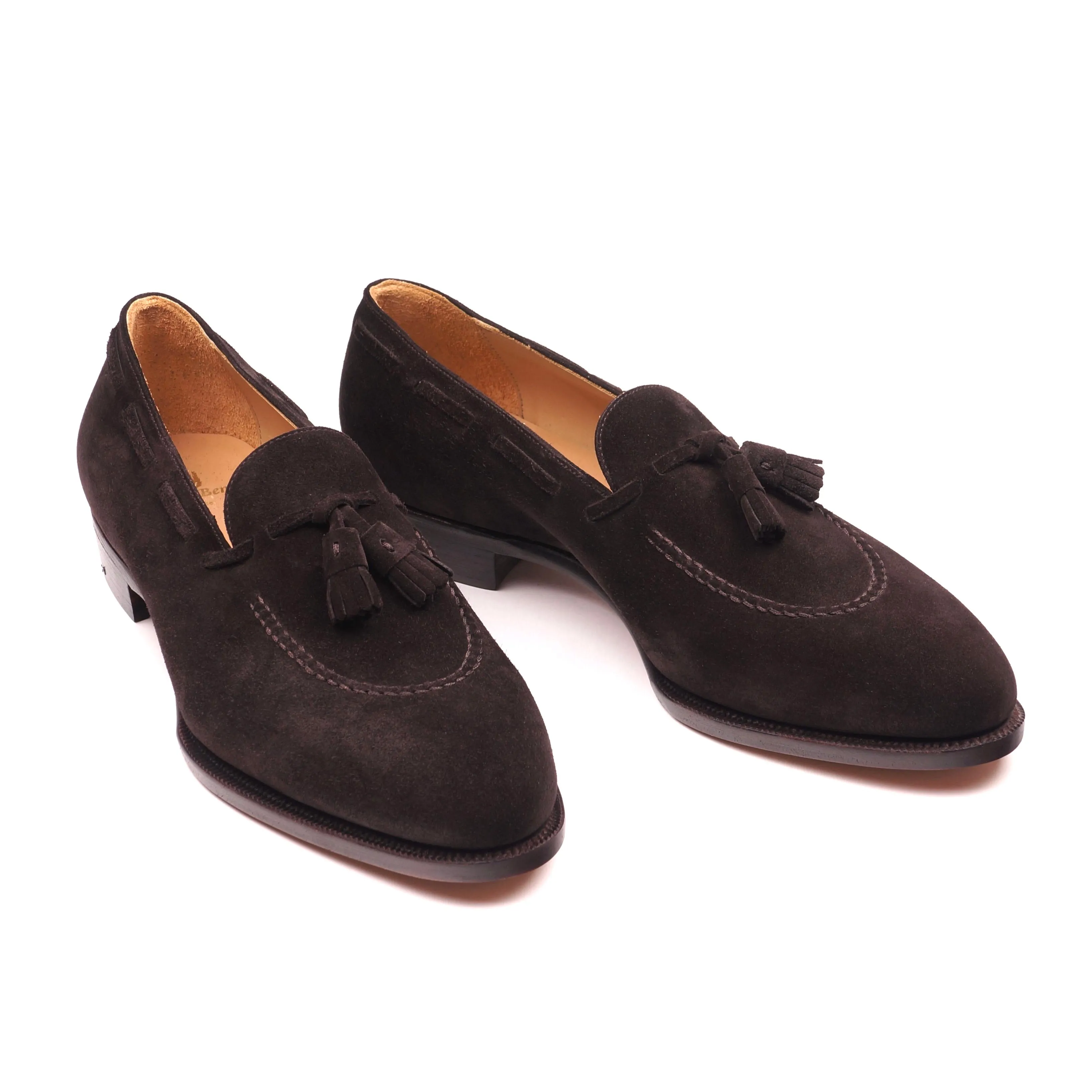 Dark Brown Suede Tassel Loafers