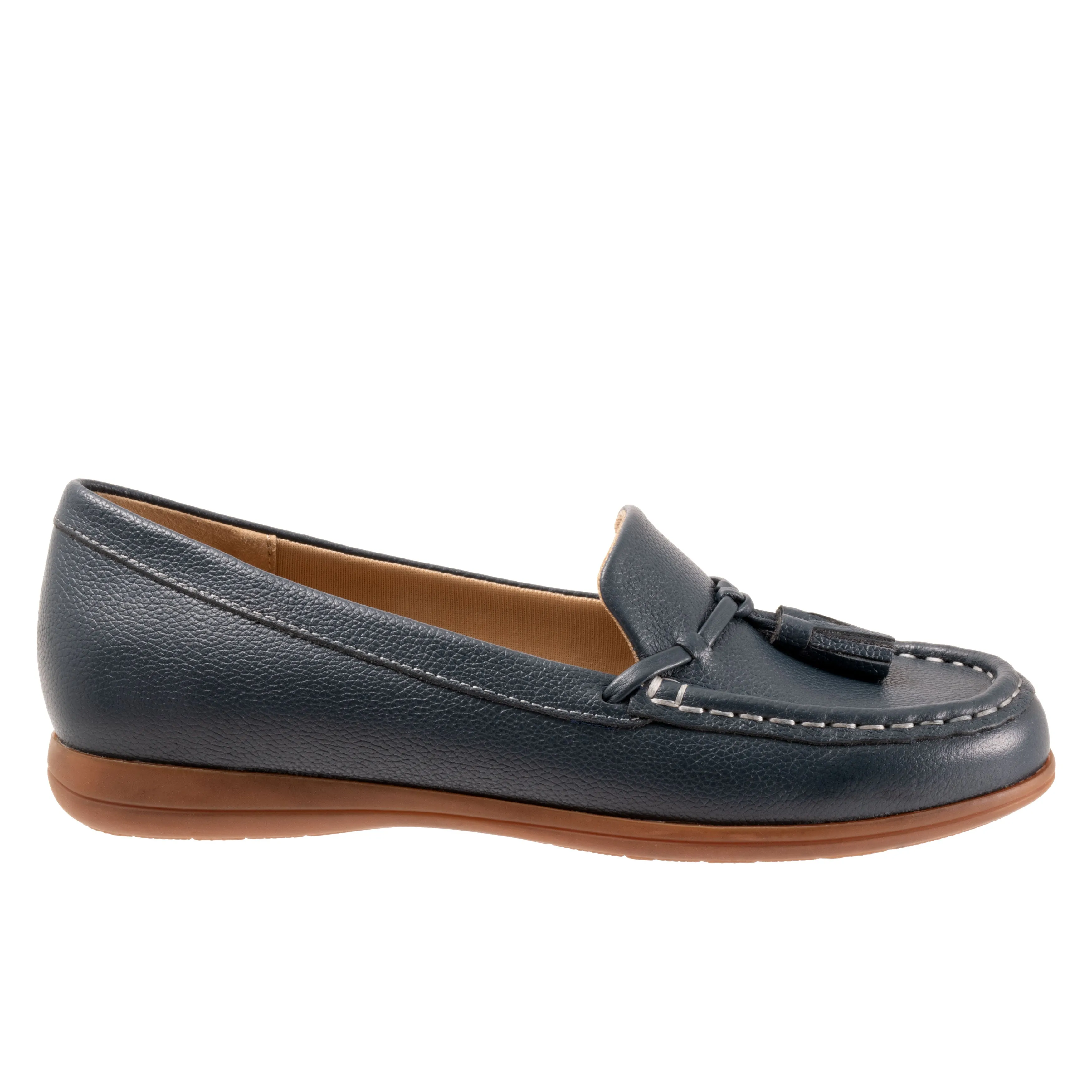 Dawson Navy Leather Moccasin