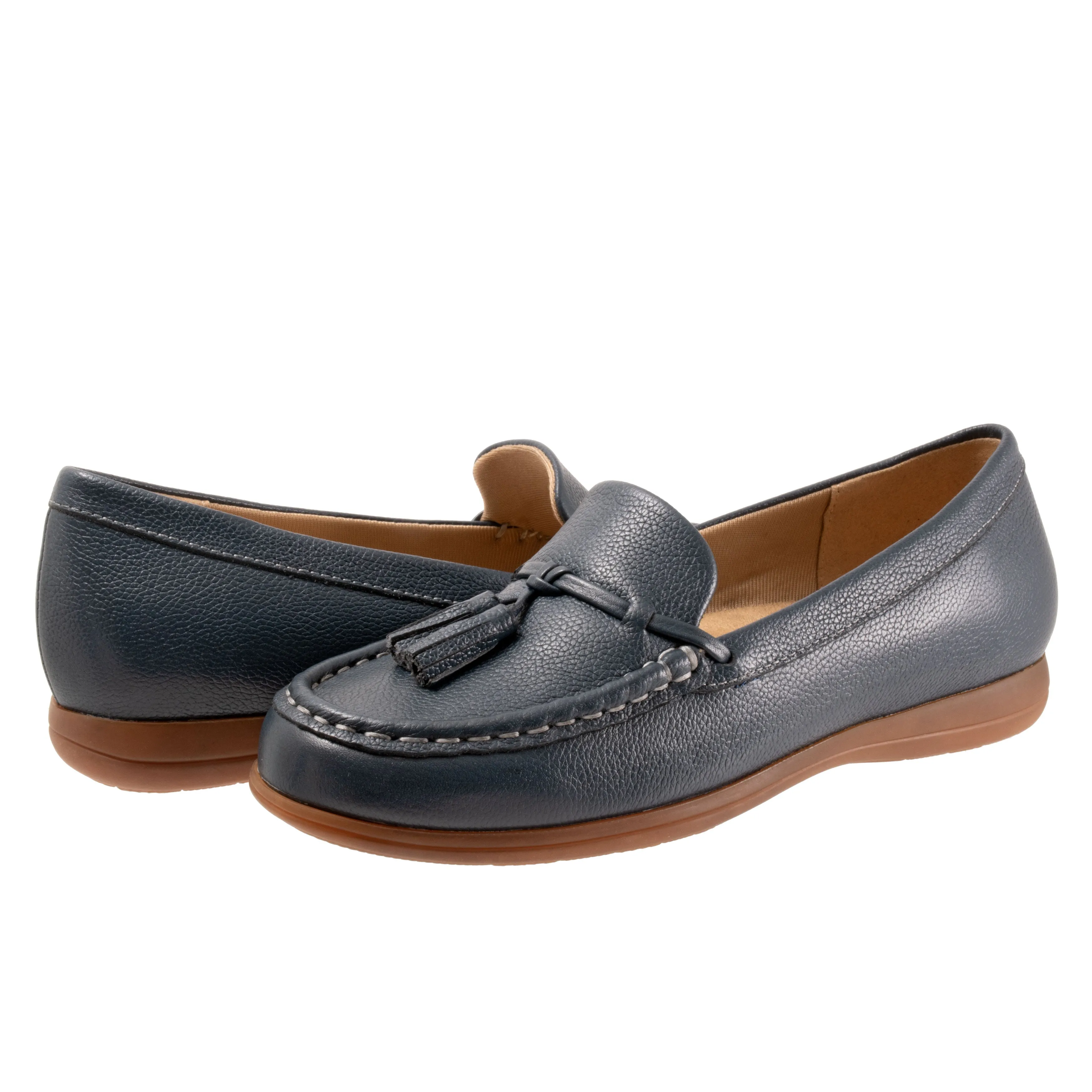 Dawson Navy Leather Moccasin