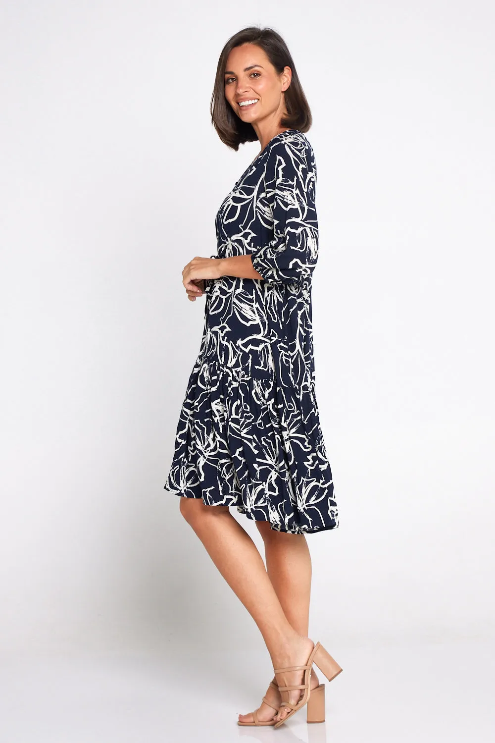 Delaney Dress - Navy Floral