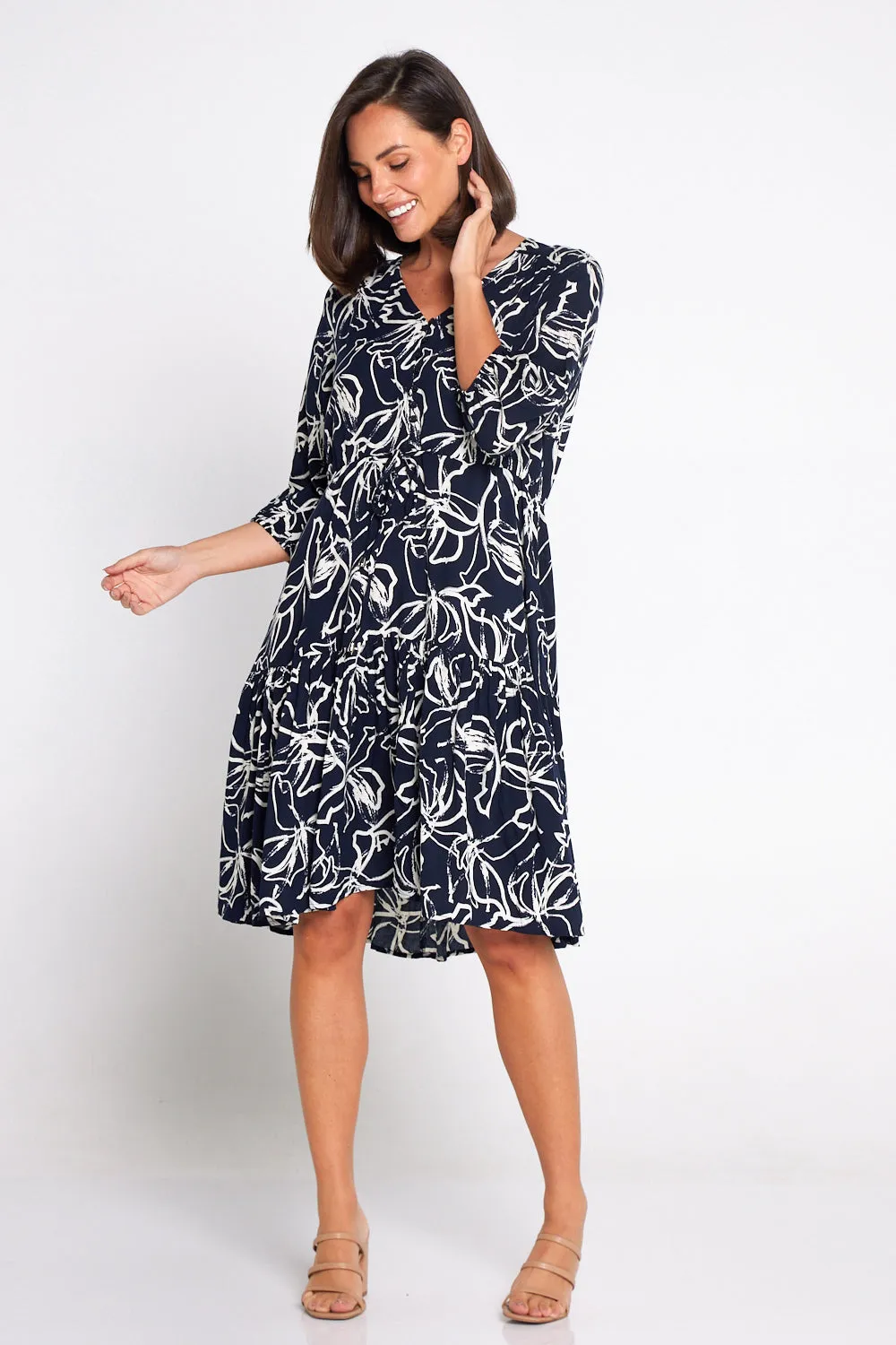 Delaney Dress - Navy Floral