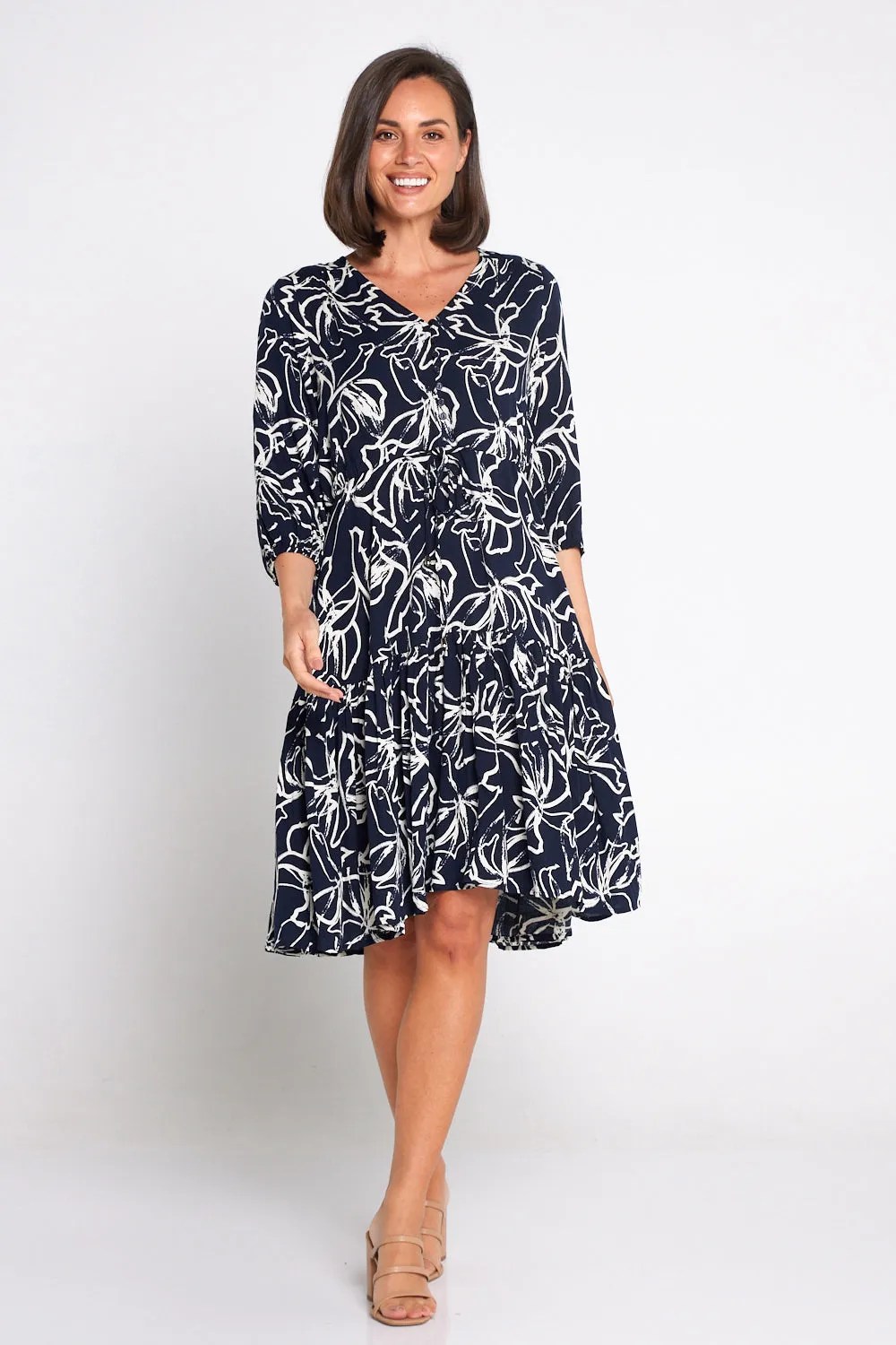 Delaney Dress - Navy Floral