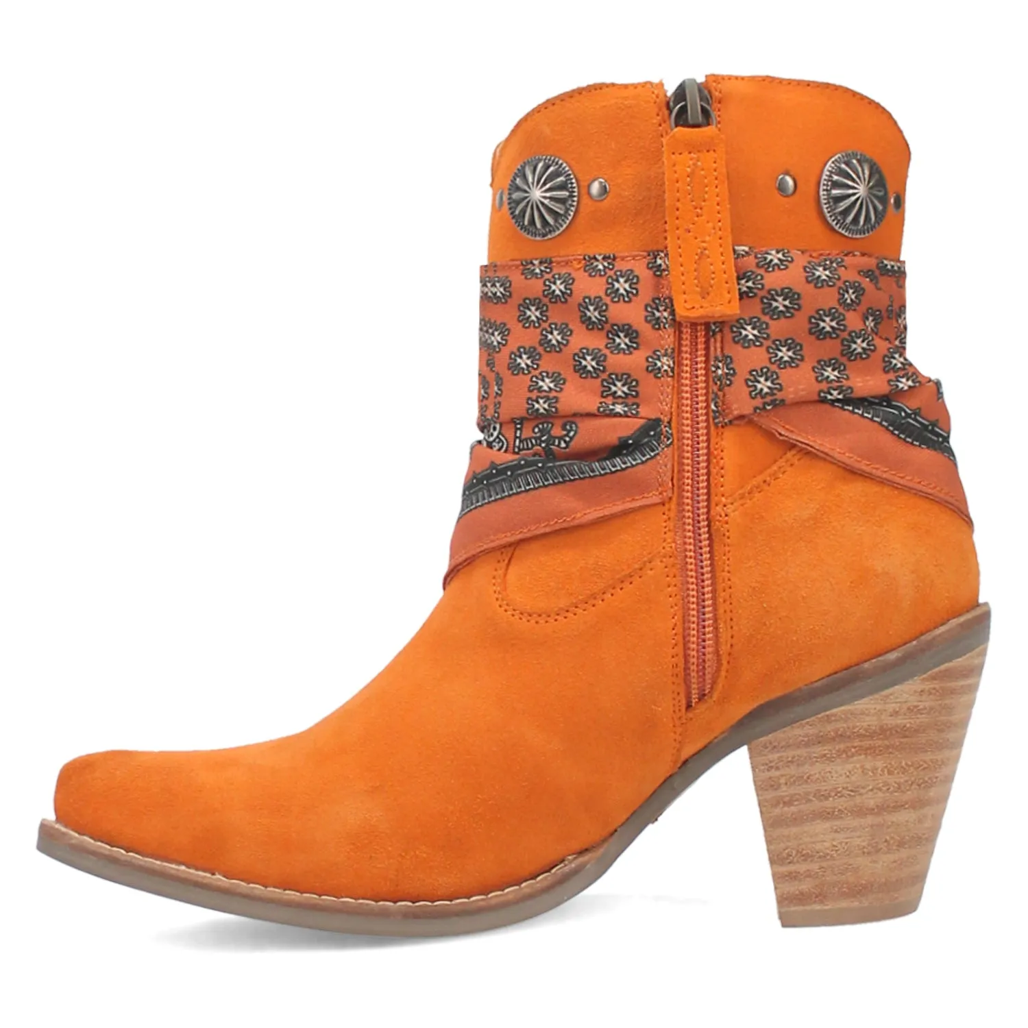 Dingo Womens Bandida Orange Suede Fashion Boots