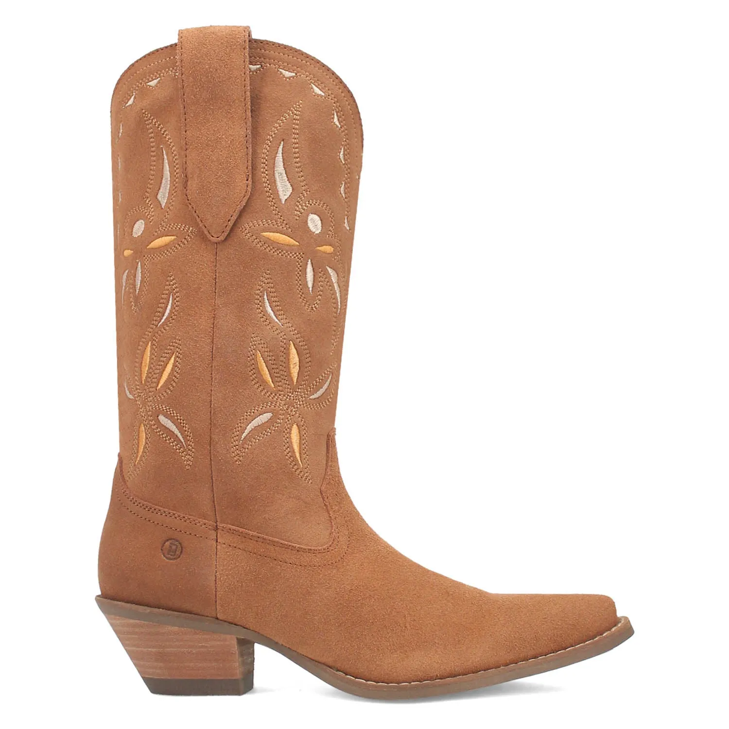 Dingo Womens Sabana Camel Suede Cowboy Boots