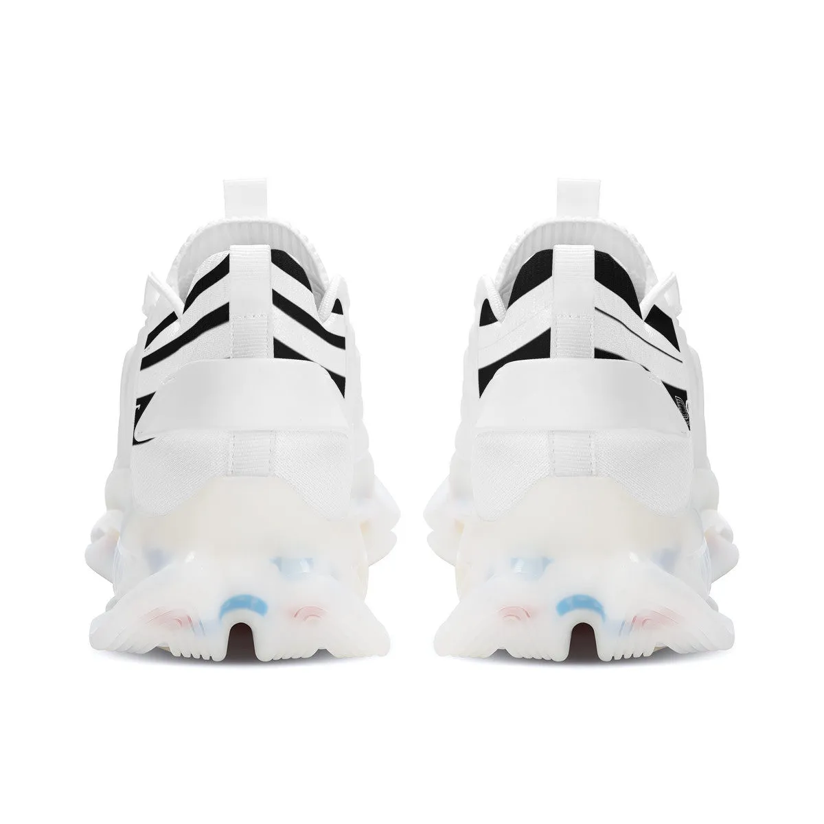 DON'T DX4 White Logo Black Stripes & White Air Max React Sneakers - l