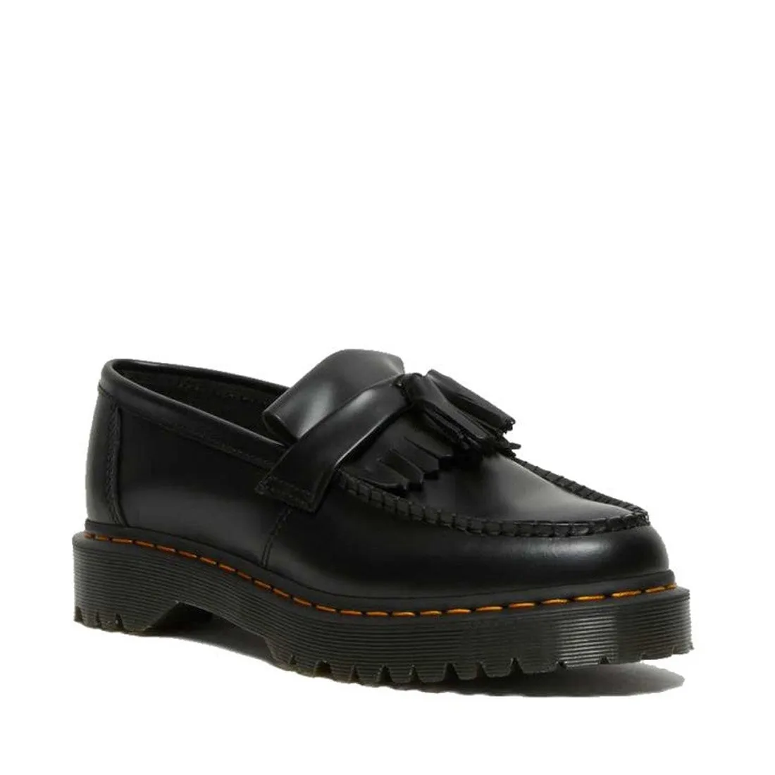 Dr Martens Adrian Bex Black Smooth Platform Loafer Shoes