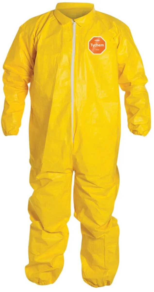 DuPont™ Yellow Tychem® 2000 10 mil Chemical Protective Coveralls (With Elastic Wrists And Ankles)