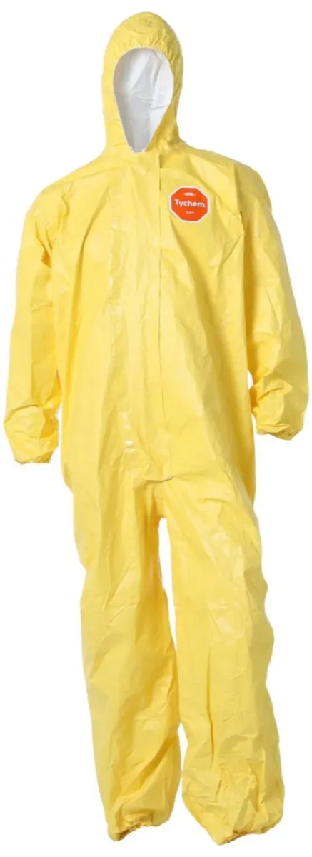 DuPont™ Yellow Tychem® 2000 10 mil Chemical Protective Coveralls (With Hood, Elastic Wrists And Ankles)