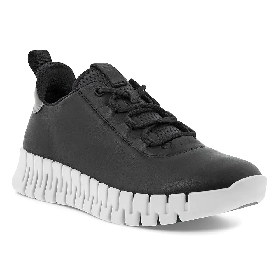 Ecco Women's Gruuv Sneaker in Black Light Grey