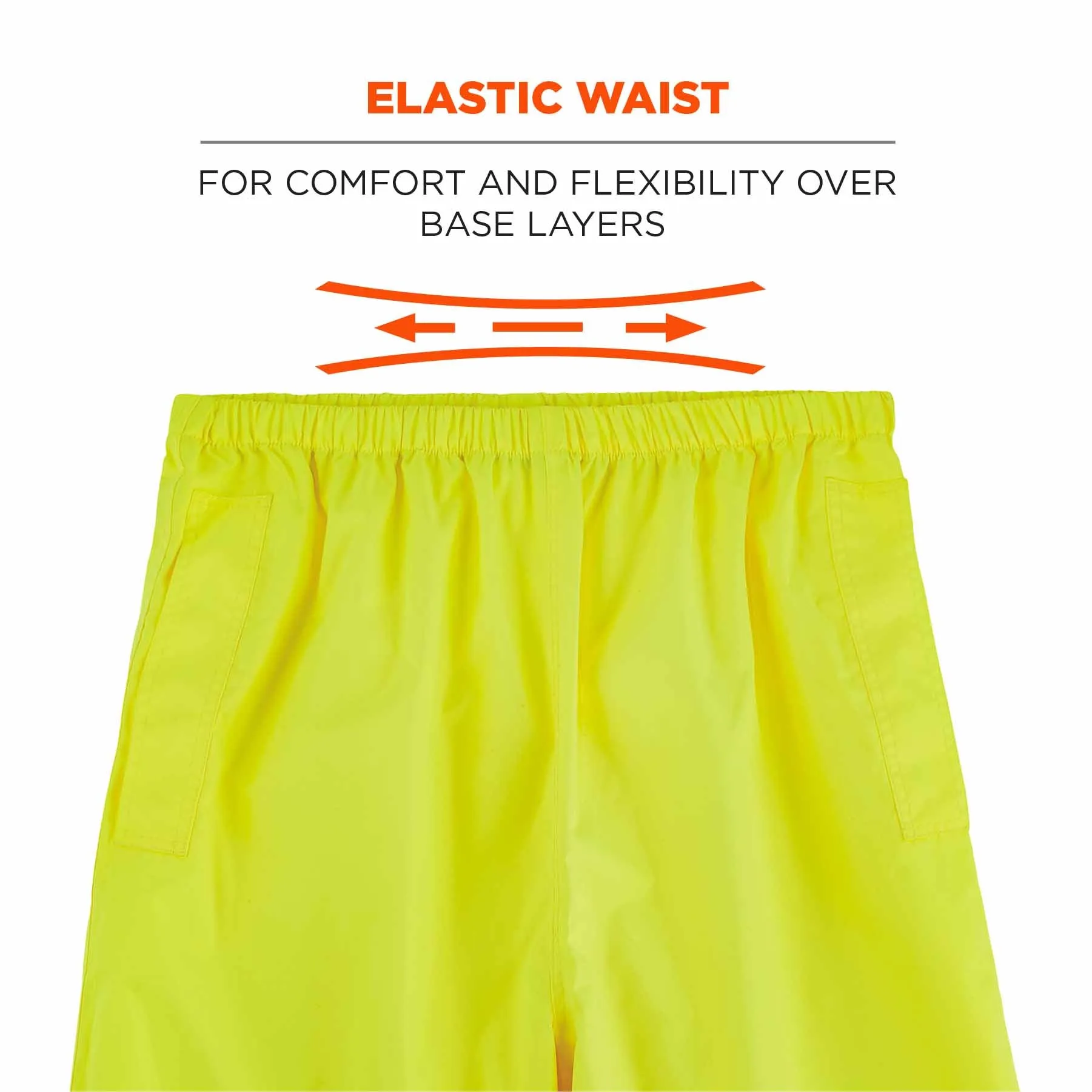 Ergodyne 25346 8916 2XL Lime Class E Lightweight Hi-Vis Rain Pants