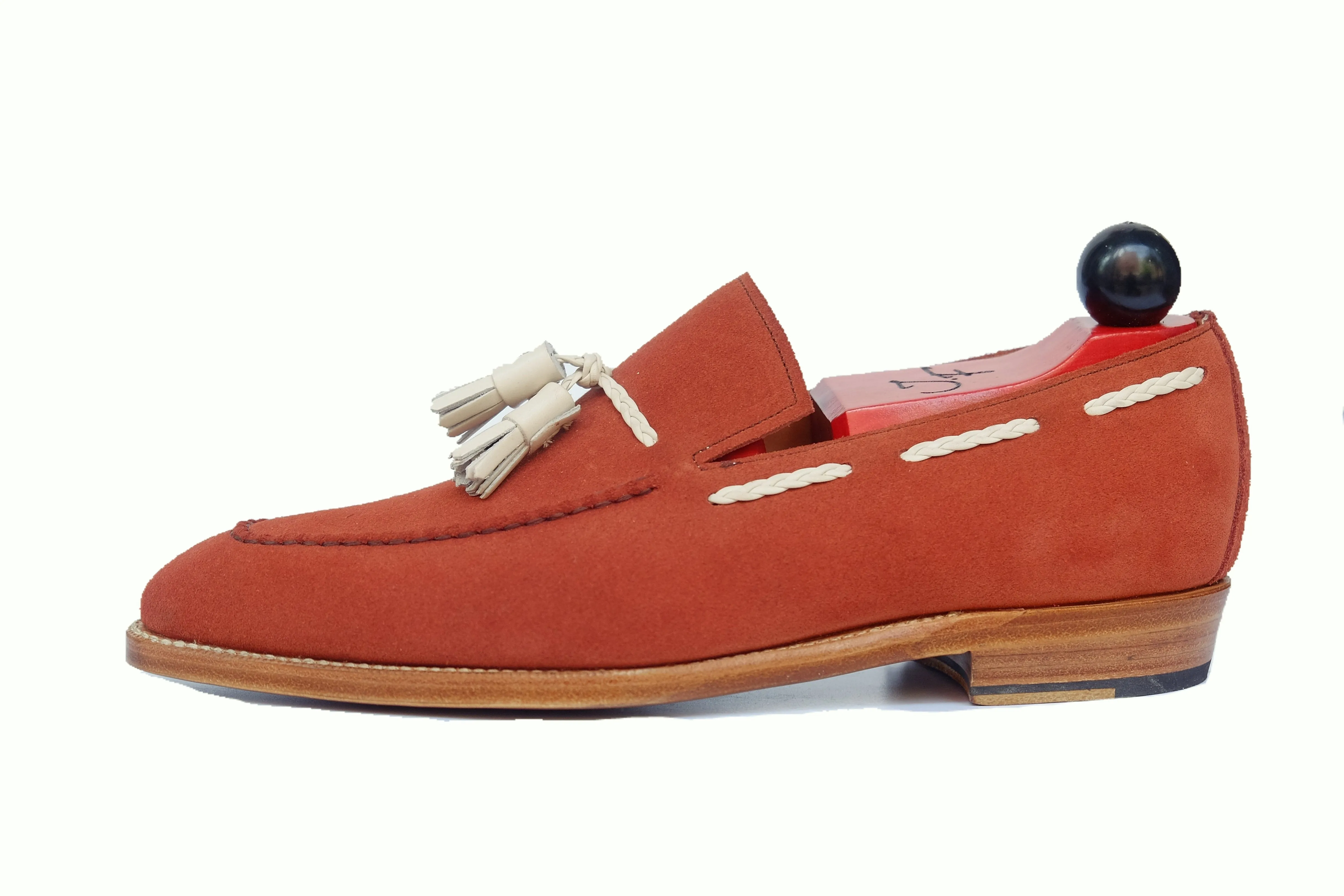 Eskapa - MTO - Rust Suede / Natural Crust Tassel - LPB Last - Single Leather Sole