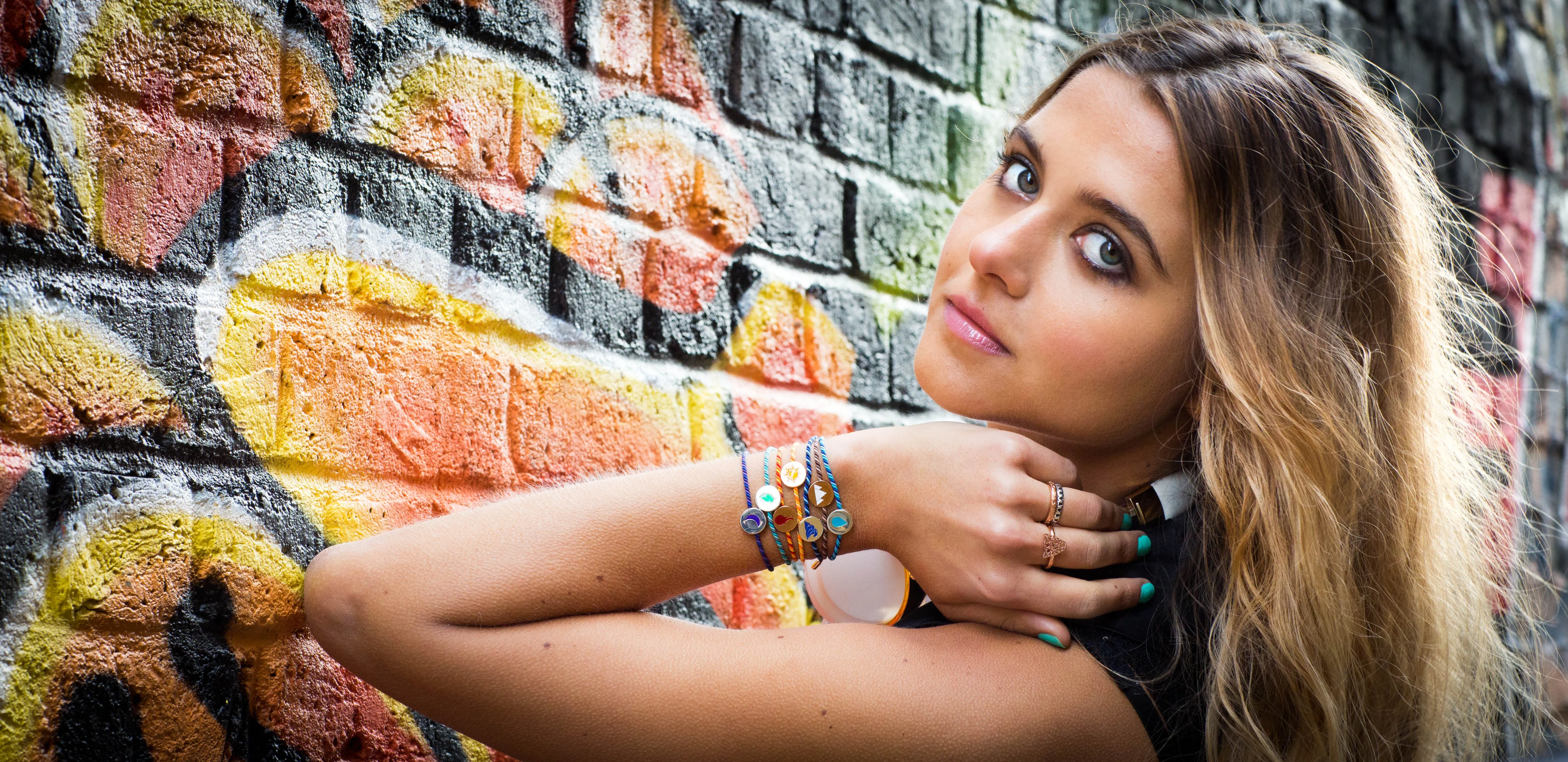 FESTIVAL TIME! 70%   DISCOUNT I Colourful Festival Sterling Silver Rain Feline Spirit Cord Bracelet