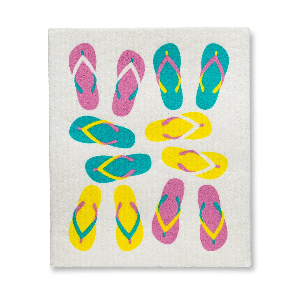 Flip Flops Swedish Dish Cloths - Set of 2