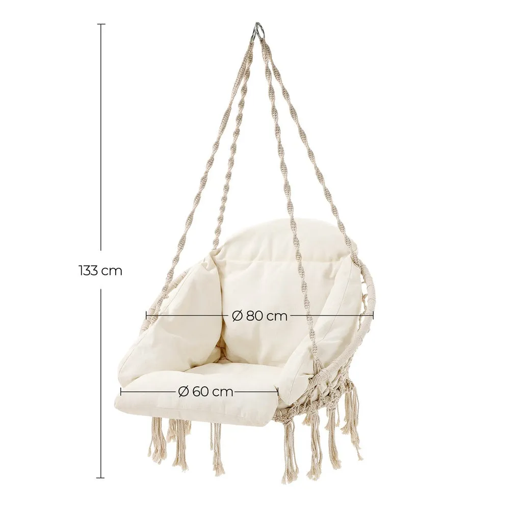 Fluffy Cushion Hammock Hanging Chair 264lb Capacity SONGMICS