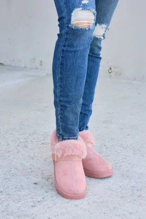 Forever Link - Furry Chunky Thermal Ankle Boots