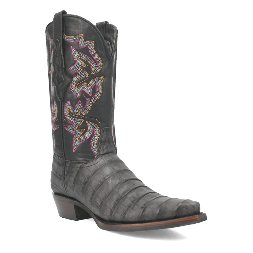 Gator Embroidered Alligator Print Snip Toe Cowboy Boots