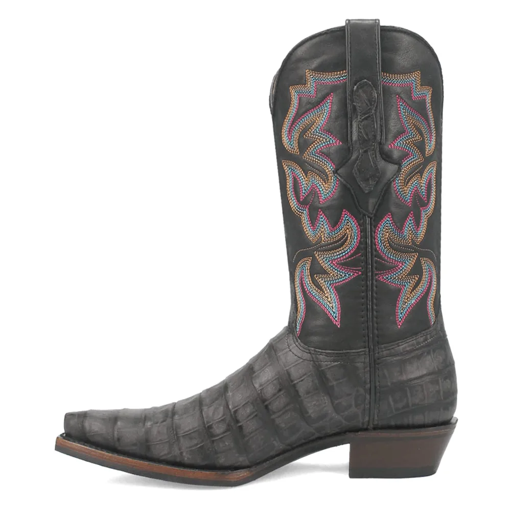 Gator Embroidered Alligator Print Snip Toe Cowboy Boots