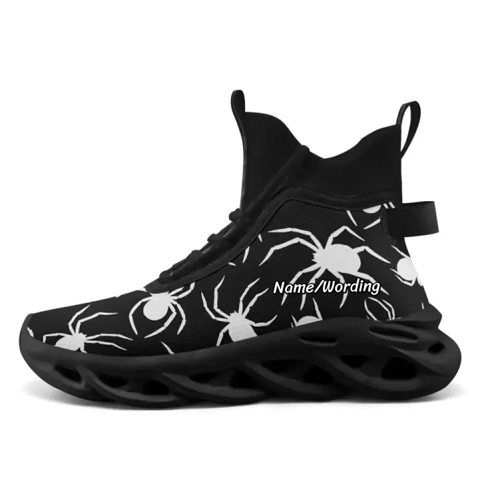 Gift Ideas,Personalized Spider Design Unisex Sneakers, Custom Skull Shoes, Glow at Night, Unique Halloween Gift