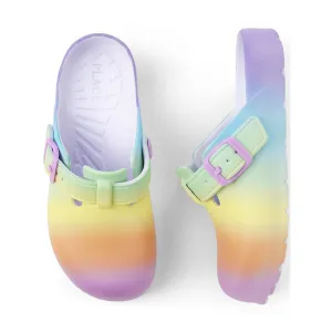 Girls Rainbow Ombre Clogs