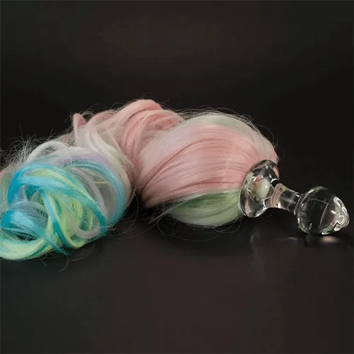 Glass Plug with Removable Pony Tails