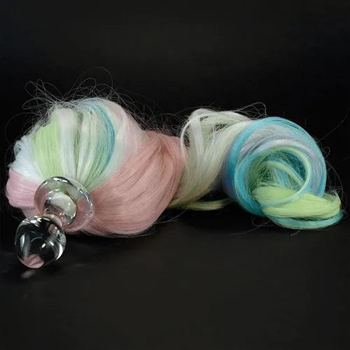 Glass Plug with Removable Pony Tails