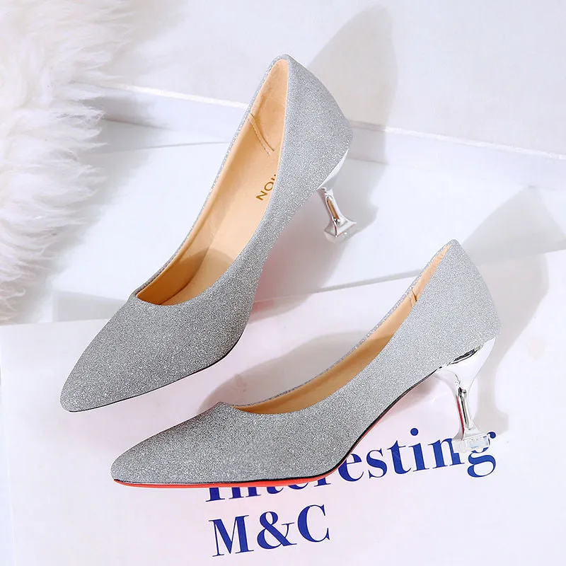 Gradient Sexy Pointed French Stiletto High Heels