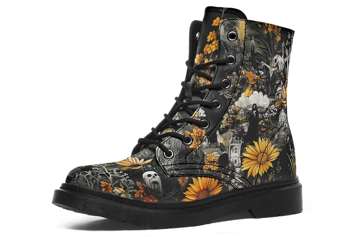 Grim’s Harvest Boots - Vegan Leather Doc-Style Boots with Durable Stitched on Soles