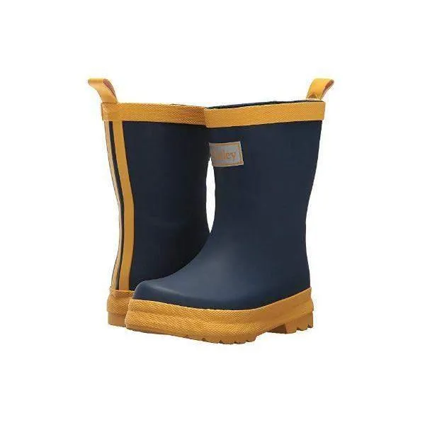 Hatley Navy & Yellow Kids Boys Rain Boots