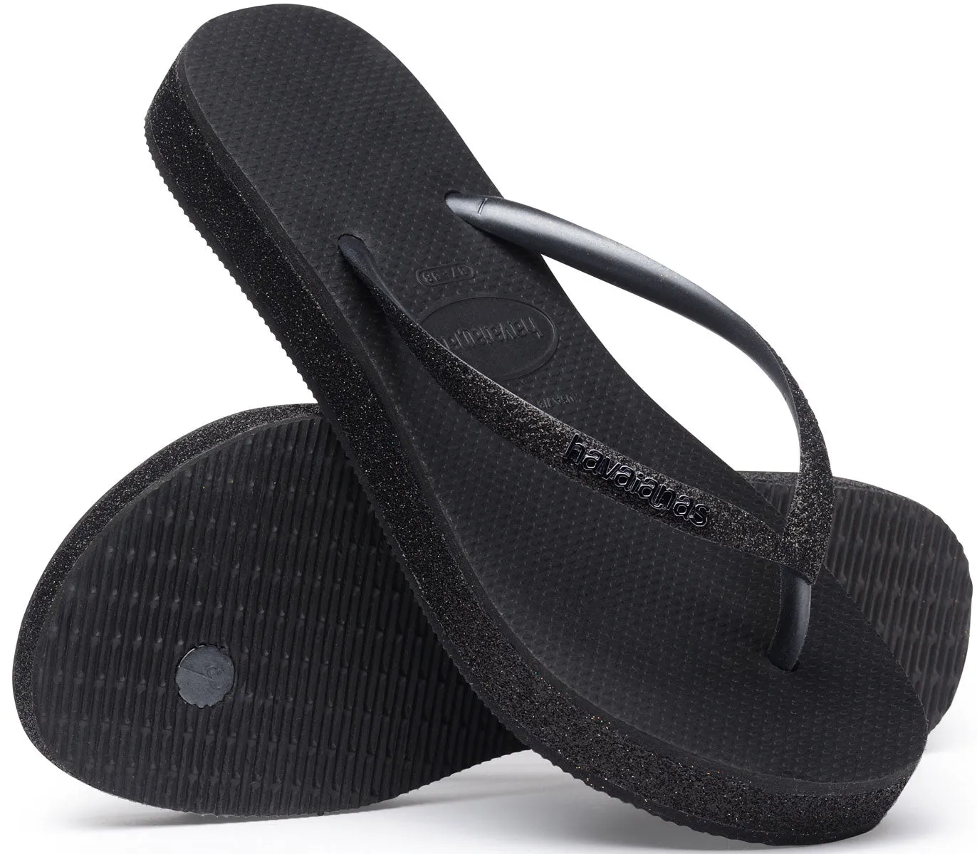 Havaianas Slim Flatform Sparkle In Black