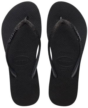 Havaianas Slim Flatform Sparkle In Black