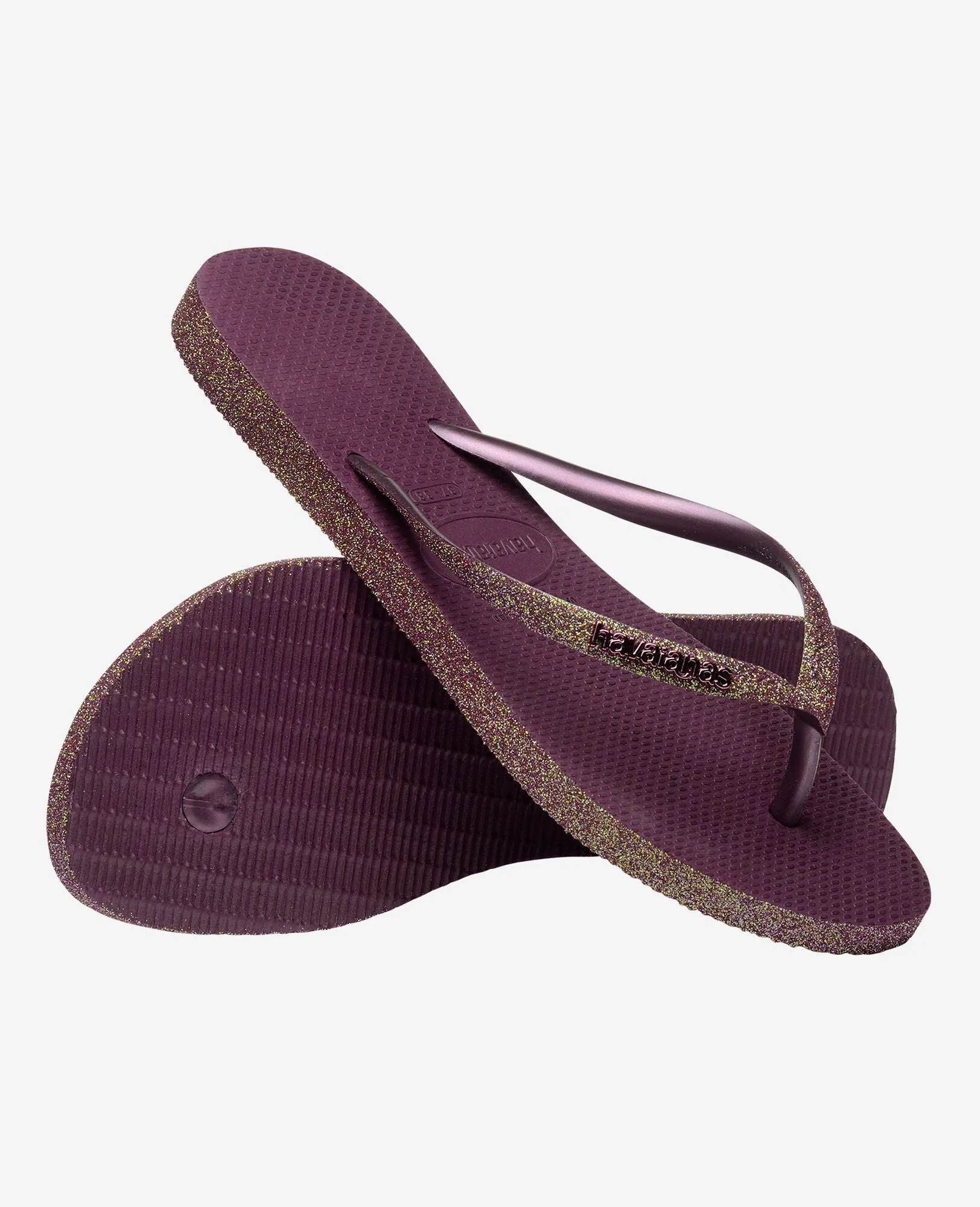 Havaianas Slim Sparkle In Aubergine For Women