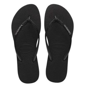 Havaianas Womens Sparkle Me II Flip Flop Sandals - Black