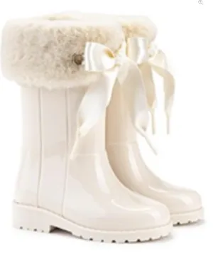 Igor Fur Rain Boots in Cream or Gray