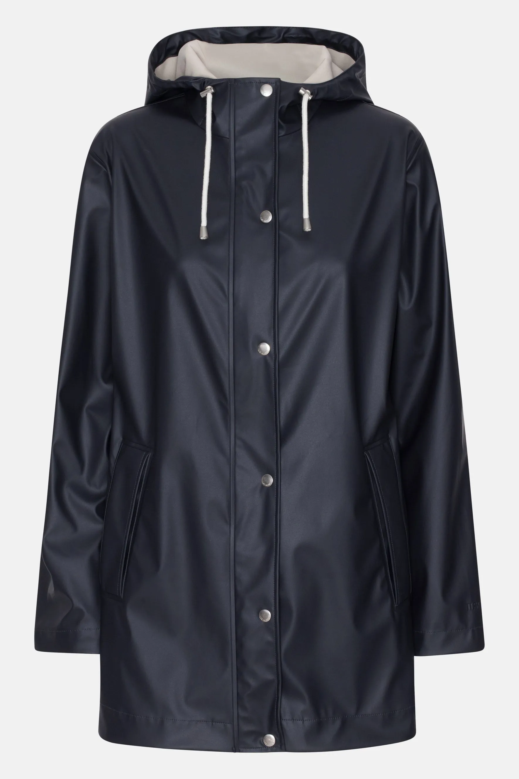 Ilse Jacobsen Hornbæk Rain 228FR Hooded Rubberized Jacket | Dark Indigo 660