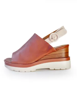 Jara Wedges Brandy Leather