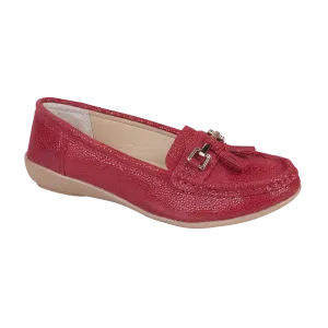 Jo & Joe Tahiti Berry Womens Casual Comfort Leather Loafers