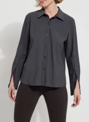 Jodi Slim Button Down | Charcoal