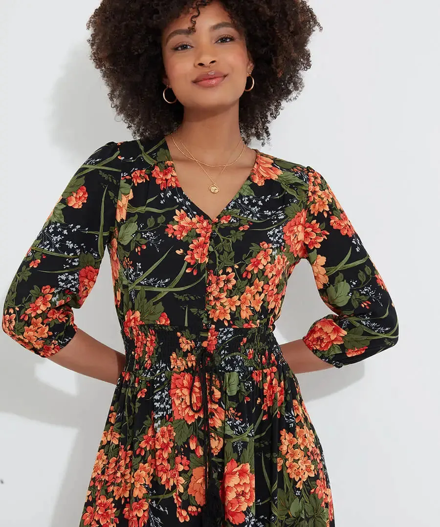 Joe Browns 12 Black Sienna Florals Dress