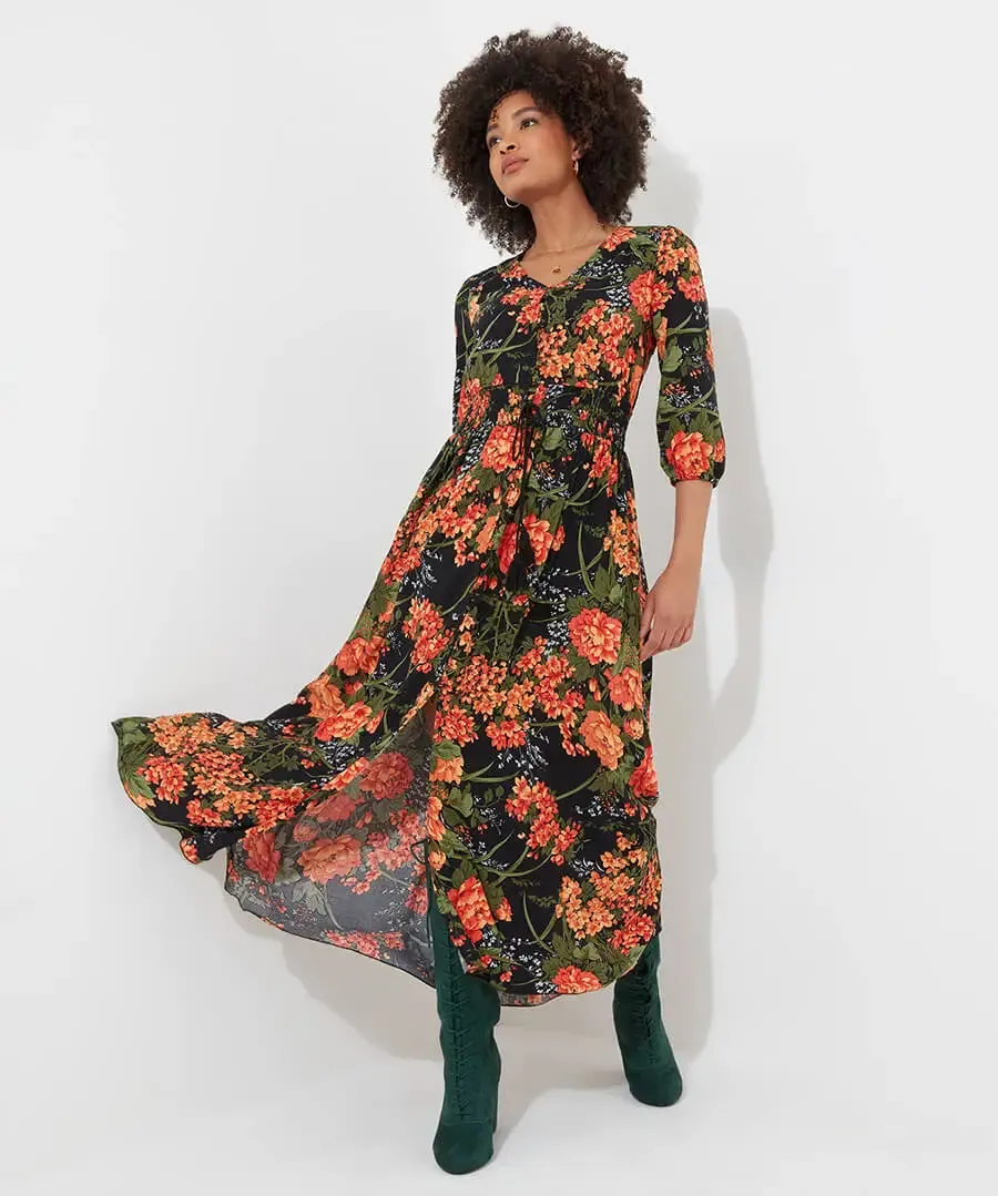 Joe Browns 12 Black Sienna Florals Dress