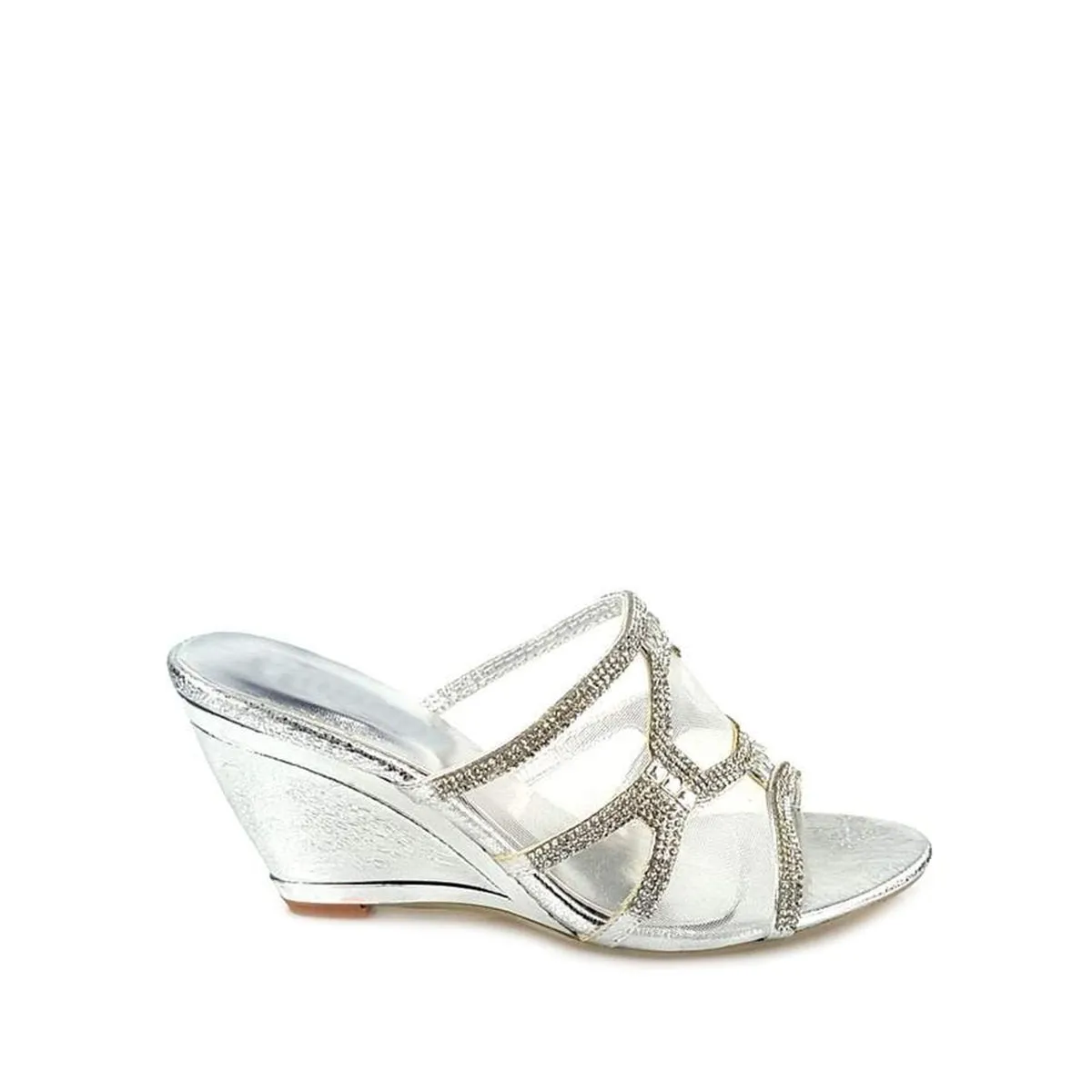 Jolene Slip On Diamante Mesh Mule