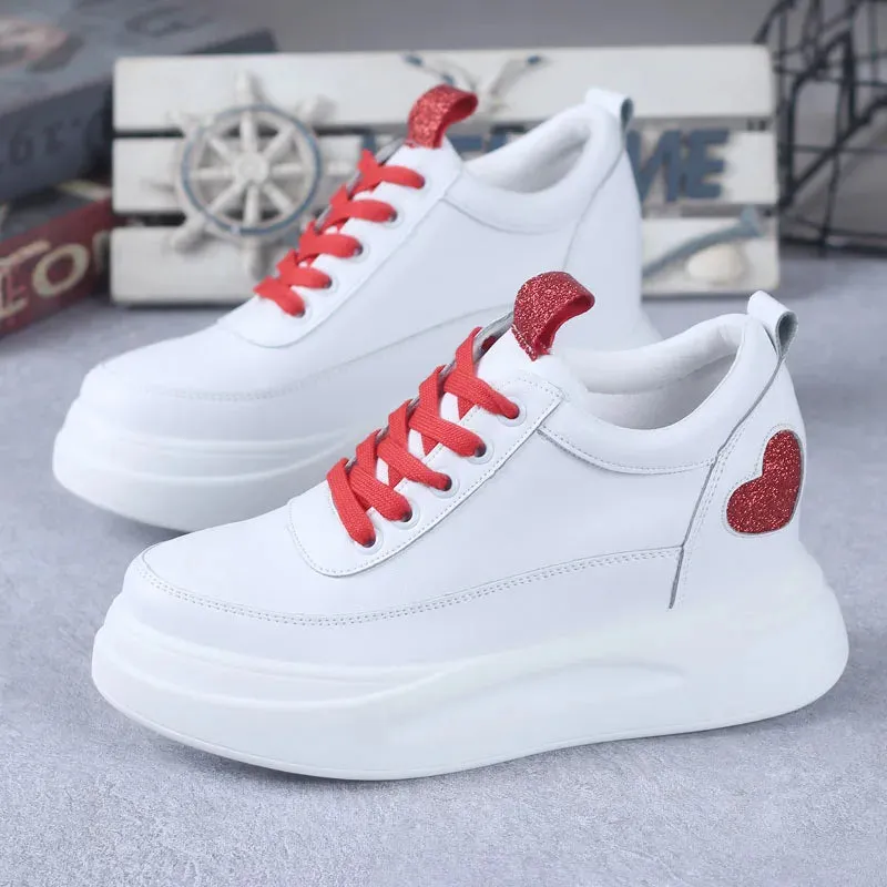 Joskaa 2024 New White Platform Sneakers Comfortable