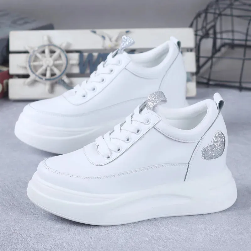 Joskaa 2024 New White Platform Sneakers Comfortable