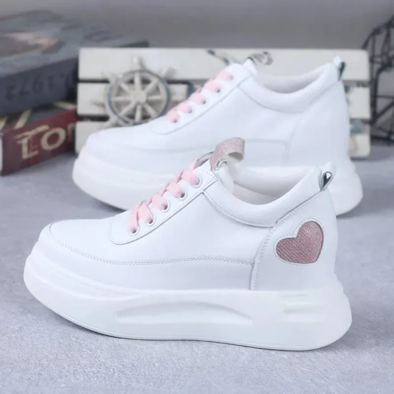 Joskaa 2024 New White Platform Sneakers Comfortable