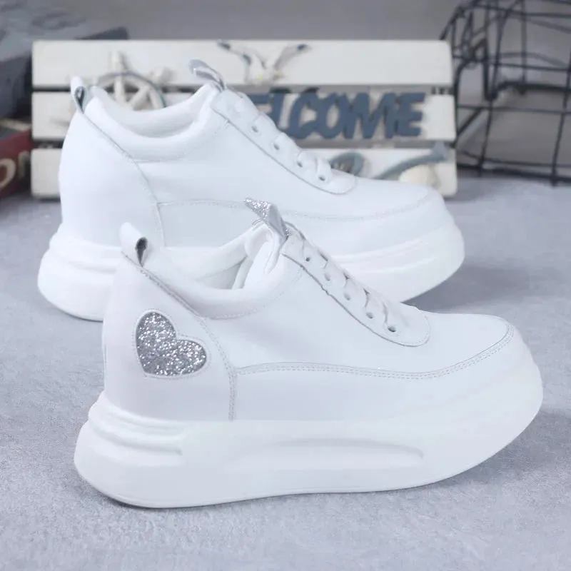 Joskaa 2024 New White Platform Sneakers Comfortable