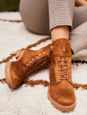 Jupiter Vegan Recycled Grain Lace-up Boots | Hazelnut