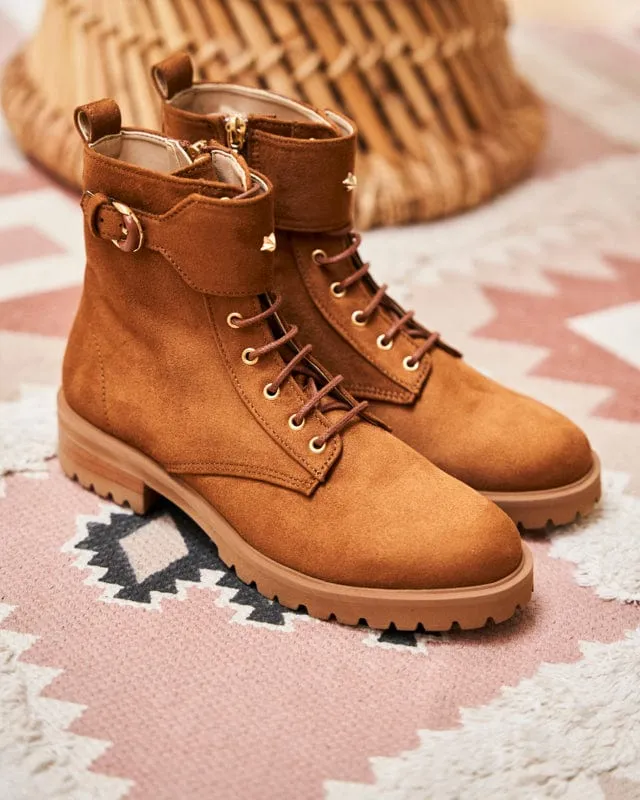 Jupiter Vegan Recycled Grain Lace-up Boots | Hazelnut