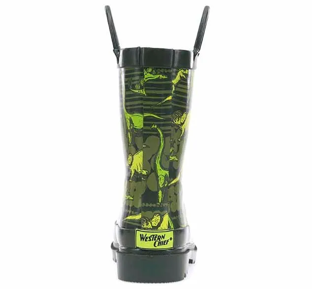 Kids Dino Quest Rain Boot - Olive