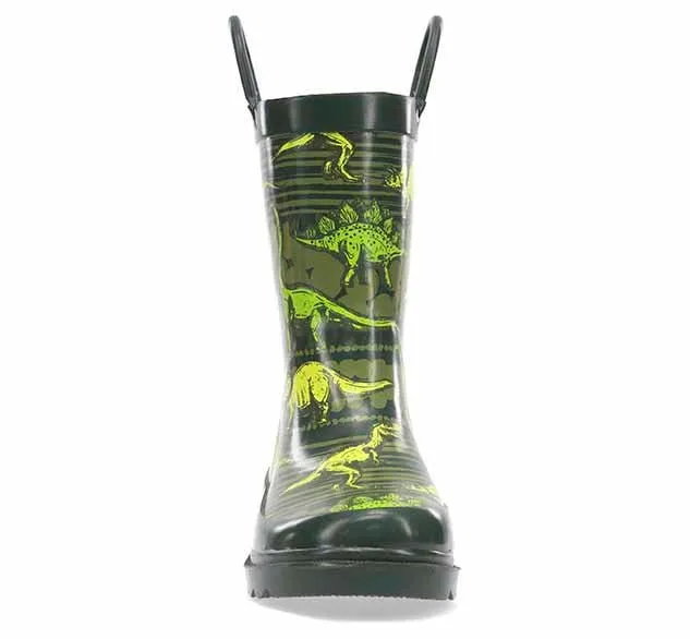 Kids Dino Quest Rain Boot - Olive