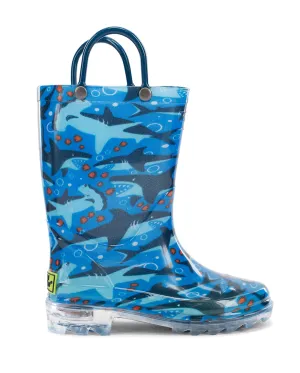 Kids Shark Chase Lighted Rain Boot - Blue