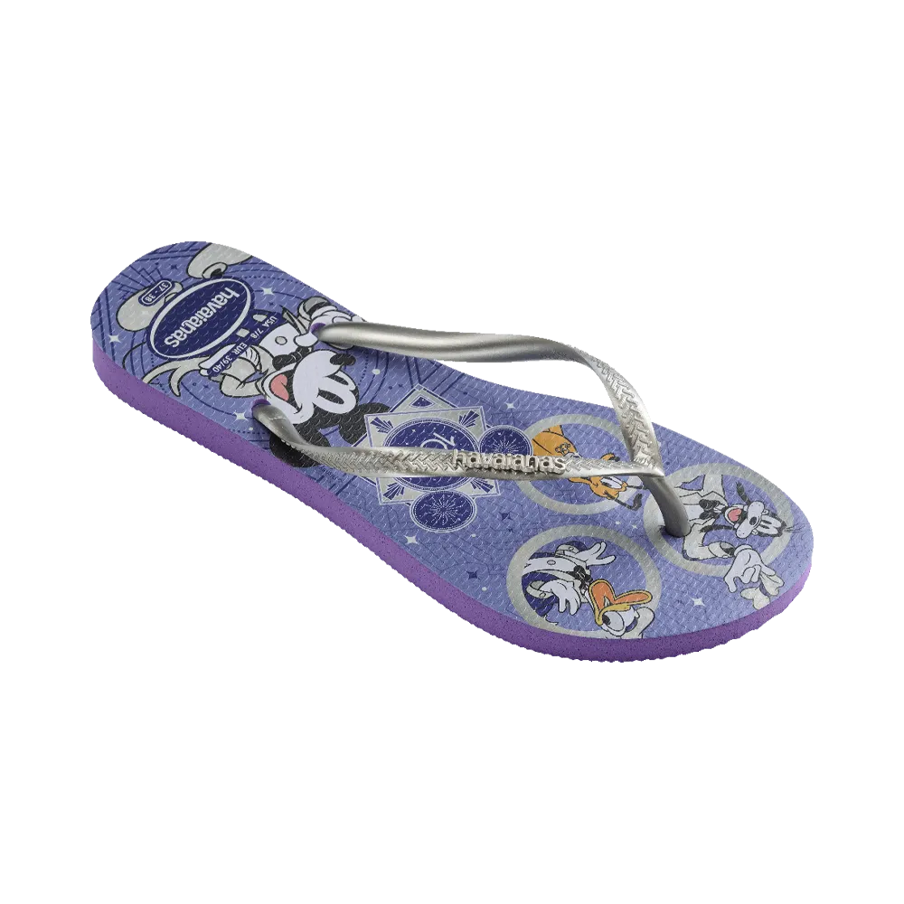 Kids Slim Disney 100 Parks Flip Flops